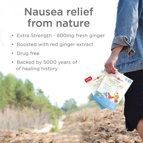The Ginger People Ginger Rescue Digestive Wellness Lozenges (Soft) | Extra Strength - 800mg | Nausea, Upset Stomach, Motion Sickness, Mild Heartburn, Indigestion, 30 Count in Saudi Arabia