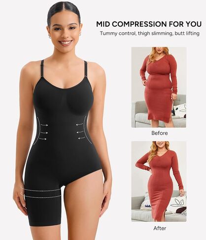 Nebility Shapewear Bodysuit for Women Tummy Control Body Suits Racerback Full Body Shaper Faja Seamless Butt Lifter in Saudi Arabia
