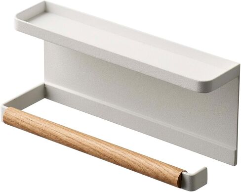 منظم المدخل المغناطيسي Yamazaki Home Tosca للمظلات أو الحقائب، وحدة تخزين حائطية في غرفة الطين مع صينية ووتاد خشبي - فولاذ + خشب - in Kuwait