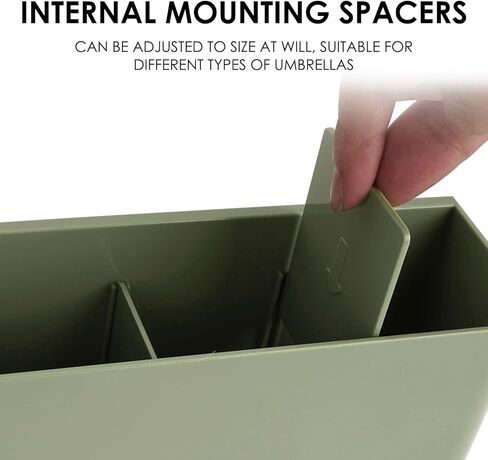 Umbrella Holder Wall Mounted, Umbrella Stand for Entryway with Drain Tray, Adjustable Umbrella Storage Rack for Indoor Outdoor (Green) in Kuwait