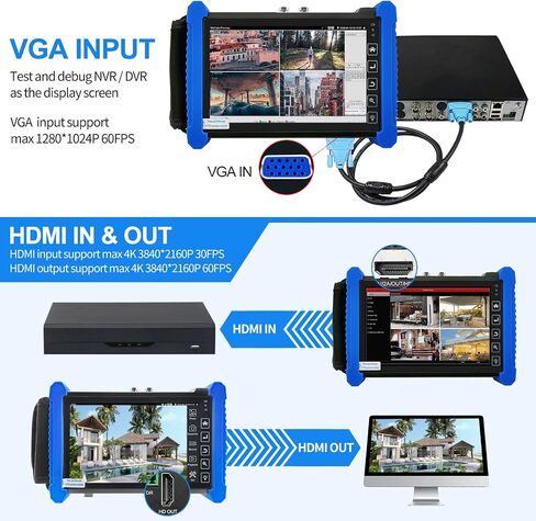 جهاز اختبار كاميرا CCTV من Rsrteng، IPC-7600C Plus مع جهاز تتبع الكابل WT255 4K 8MP 8K 32MP 8160 * 3616P IP كاميرا اختبار 7 بوصة شاشة لمس عالية الدقة IPC Tester دعم WiFi Audio POE HDMI مخرج DC in Saudi Arabia