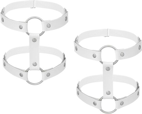 Sacina White PU Leather Garters, Goth Accessories, Punk Accessories, Alt Accessories, Christmas Accessories Gift for Women in Saudi Arabia