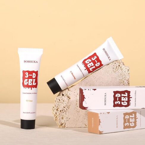 جل مكياج الهالوين SFX ثلاثي الأبعاد، جيلاتين مكياج ذو تأثيرات خاصة احترافية للجروح الواقعية والندبات والبشرة المزيفة والأطراف الاصطناعية للمسرح والشاشة والمسرح والحفلات التنكرية (شفاف) in Kuwait