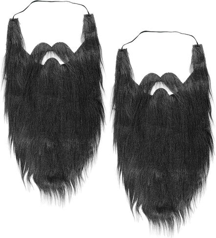 2Pcs Long Fake Beard Fake Moustache Halloween Party Cosplay Costume Accessories Long Simulation Mustaches in Saudi Arabia