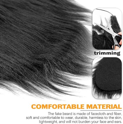 2Pcs Long Fake Beard Fake Moustache Halloween Party Cosplay Costume Accessories Long Simulation Mustaches in Saudi Arabia