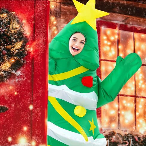 Inflatable Christmas Tree Costume Funny Blow up Costume for Adults Inflatable Cosplay Outfit for Xmas Party in Saudi Arabia