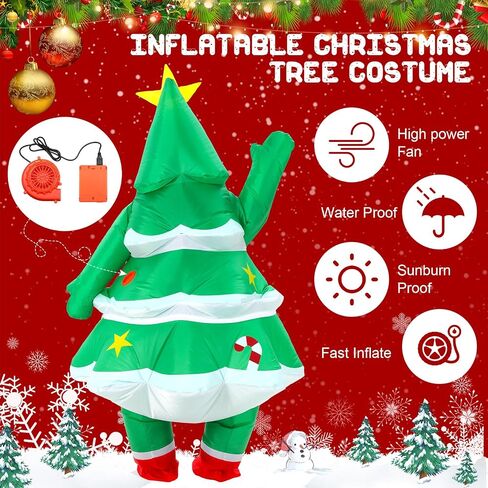 Inflatable Christmas Tree Costume Funny Blow up Costume for Adults Inflatable Cosplay Outfit for Xmas Party in Saudi Arabia