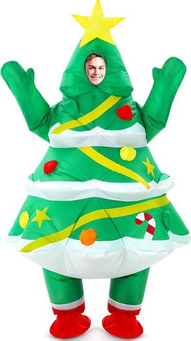 Inflatable Christmas Tree Costume Funny Blow up Costume for Adults Inflatable Cosplay Outfit for Xmas Party in Saudi Arabia