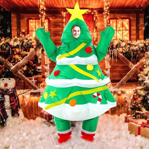 Inflatable Christmas Tree Costume Funny Blow up Costume for Adults Inflatable Cosplay Outfit for Xmas Party in Saudi Arabia