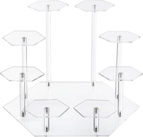 حامل عرض أكريليك، حامل عرض ذو 8 طبقات، حامل منظم أكريليك، مقتنيات، ألعاب ودمى، مجوهرات، حامل تنظيم ديكور سطح المكتب (أسود) in Kuwait