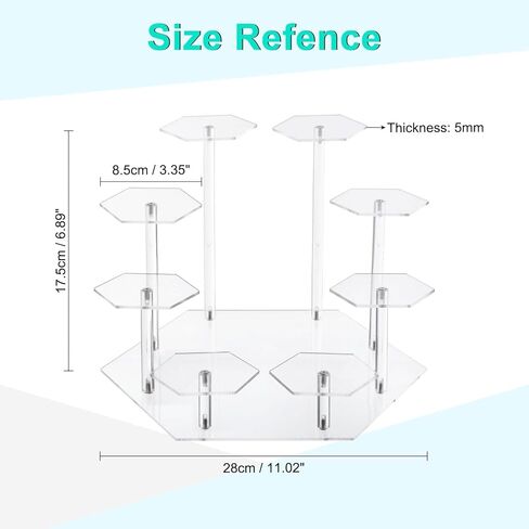 حامل عرض أكريليك، حامل عرض ذو 8 طبقات، حامل منظم أكريليك، مقتنيات، ألعاب ودمى، مجوهرات، حامل تنظيم ديكور سطح المكتب (أسود) in Kuwait