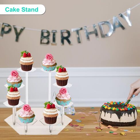 حامل عرض أكريليك، حامل عرض ذو 8 طبقات، حامل منظم أكريليك، مقتنيات، ألعاب ودمى، مجوهرات، حامل تنظيم ديكور سطح المكتب (أسود) in Kuwait