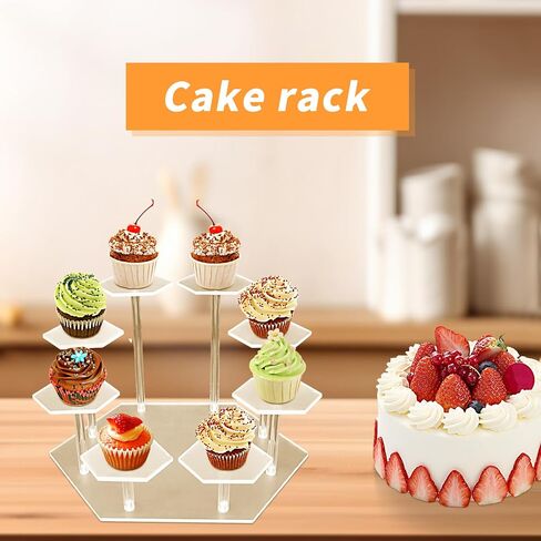 حامل عرض أكريليك، حامل عرض ذو 8 طبقات، حامل منظم أكريليك، مقتنيات، ألعاب ودمى، مجوهرات، حامل تنظيم ديكور سطح المكتب (أسود) in Kuwait