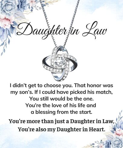 Daughter in Law Necklace Gift From Mother in Law To My Daughter in Law Honor Pendant Jewelry with Message Card and Led Box. Surprise Gift for Daughter in Law. Daughter in Law Gift Necklace in Saudi Arabia