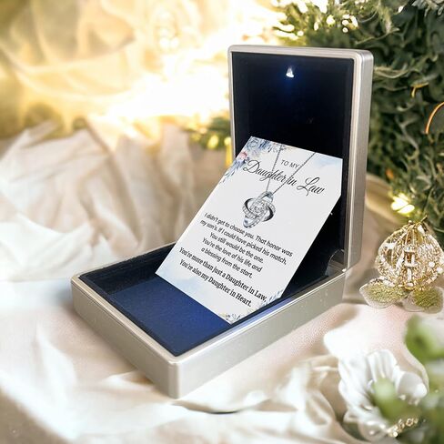 Daughter in Law Necklace Gift From Mother in Law To My Daughter in Law Honor Pendant Jewelry with Message Card and Led Box. Surprise Gift for Daughter in Law. Daughter in Law Gift Necklace in Saudi Arabia