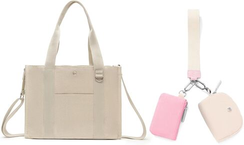 محفظة Mum's Memory صغيرة بسحاب حول المعصم للنساء + حقيبة كبيرة من القماش للنساء مع جيوب in Kuwait