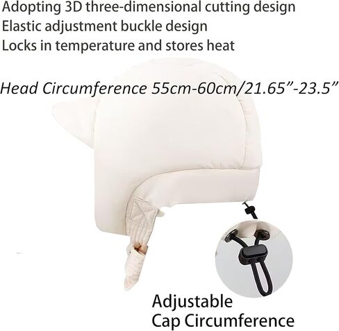 قبعة شتوية من UTOWO مع أغطية أذن للطقس البارد، قبعة طيار، قبعة صياد مقاومة للرياح للشتاء في الهواء الطلق، رياضية للتزلج مقاس متوسط in Kuwait