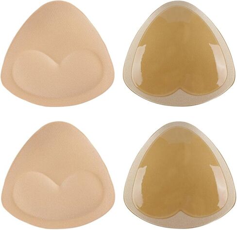 SERMICLE Self-Adhesive Bra Pads inserts, Removeable Silicone Triangle Push Up Pads in Saudi Arabia