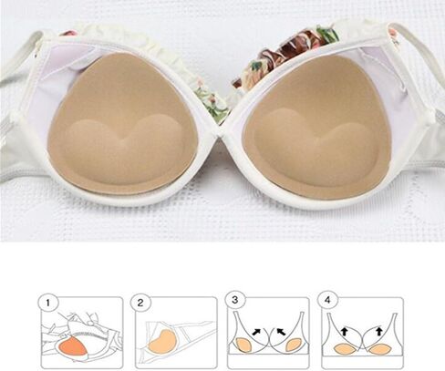 SERMICLE Self-Adhesive Bra Pads inserts, Removeable Silicone Triangle Push Up Pads in Saudi Arabia