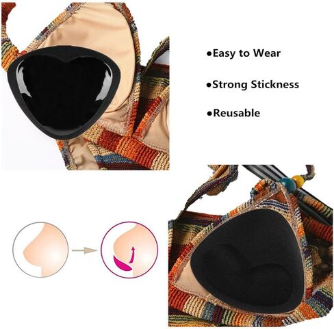 SERMICLE Self-Adhesive Bra Pads inserts, Removeable Silicone Triangle Push Up Pads in Saudi Arabia