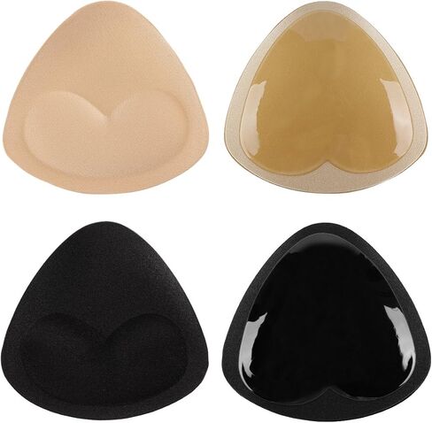SERMICLE Self-Adhesive Bra Pads inserts, Removeable Silicone Triangle Push Up Pads in Saudi Arabia