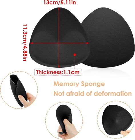 Bra Pad Inserts, Sewn and Padded Breast Pads, Breathable Breast Enhancers Inserts Add 1-2 Cups, Suitable for A, B, C, D Cup Sports Bras, Dresses and Swimsuit Bikinis(Black) in Saudi Arabia