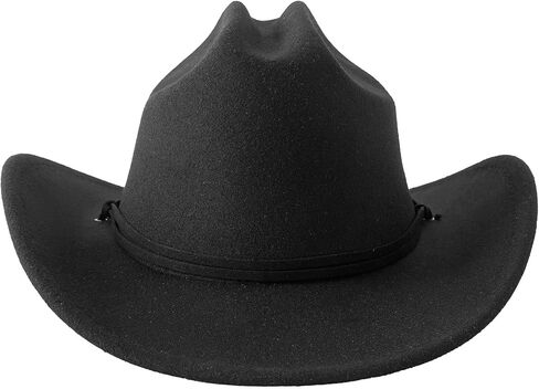 Jastore Boys Girls Cowboy Hat Kids Western Felt Cowgirl Hat with Landyard in Saudi Arabia