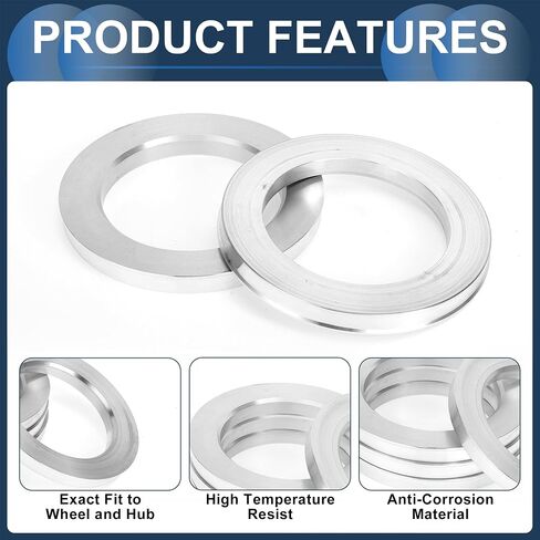 Car Wheel Hub Centric Rings OD 108.1mm to ID 75.1mm Wheels Center Shaft Shock Absorbing Hubrings Aluminium Alloy Silver Tone Durable in Saudi Arabia