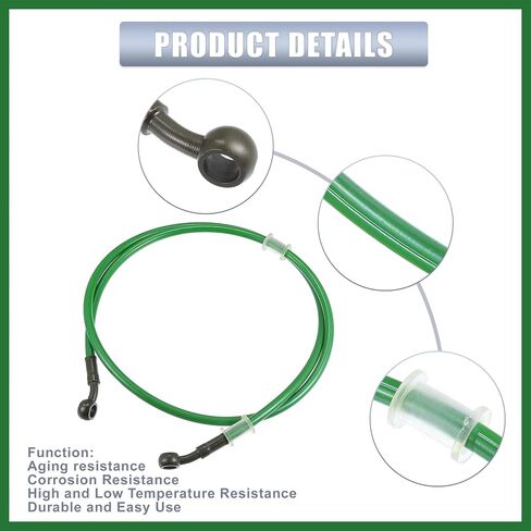 Motoforti 120cm 47.24" Length 10mm ID Motorcycle Hydraulic Brake Line Oil Hose Pipe 28° Stainless Steel Braided Cable for ATV Motocross Sport Bikes Green Long-lasting in Saudi Arabia