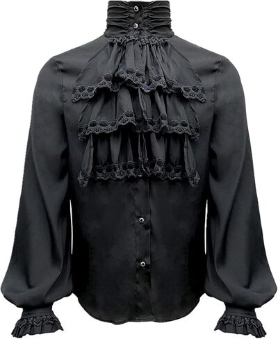 Mens Pirate Vampire Shirt Renaissance Victorian Medieval Gothic Shirt in Kuwait
