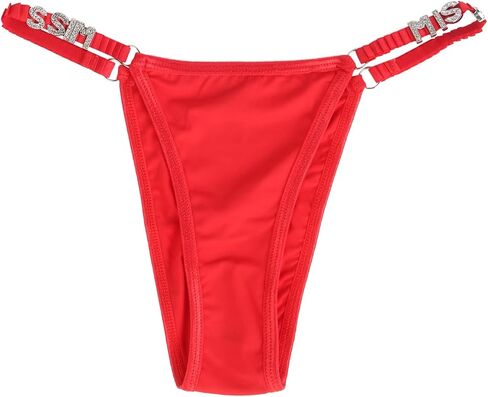 ohyeahlady Women G String Panties Sexy Rhinestone Thongs Plus Size Underwear V String Tangas Lingerie Bikini Briefs S-2XL in Kuwait