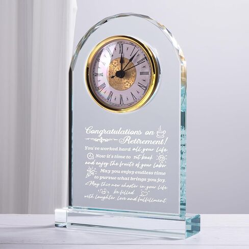 50th Wedding Anniversary Crystal Gifts for Parents Couple Husband Wife, Roman Numeral Quartz Clock for Desk Shelf Mantel Table Decoration in Saudi Arabia