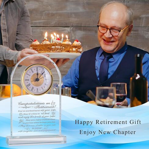 50th Wedding Anniversary Crystal Gifts for Parents Couple Husband Wife, Roman Numeral Quartz Clock for Desk Shelf Mantel Table Decoration in Saudi Arabia