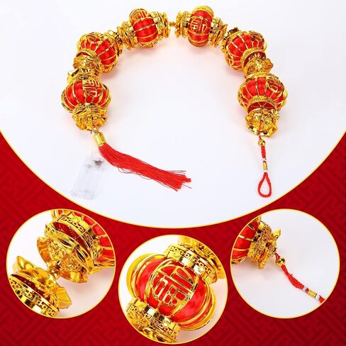 VIHOSE 2 Pcs Chinese New Year Hanging Decorations Electronic LED Firecracker Lights Luminous Chinese Spring Festival Ornament Red Lucky Tassel Octagon Blessing Chinese Traditional Decor for Home Door in Saudi Arabia
