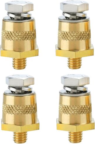 Ampper M8 Thread Male Brass Battery Charging Post Terminals, M8 Battery Post Adapter (+/-) with Top Bolts for Extension, Pack of 4 in Saudi Arabia