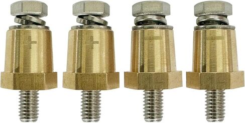 Ampper M8 Thread Male Brass Battery Charging Post Terminals, M8 Battery Post Adapter (+/-) with Top Bolts for Extension, Pack of 4 in Saudi Arabia