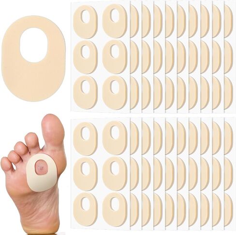 Nuanchu 36 Count Soft Foam Callus Cushions Oval Corn Cushion Pads Self Stick Adhesive Foot Care Cushions Waterproof Corn Protectors for Feet Women Men, Beige in Saudi Arabia
