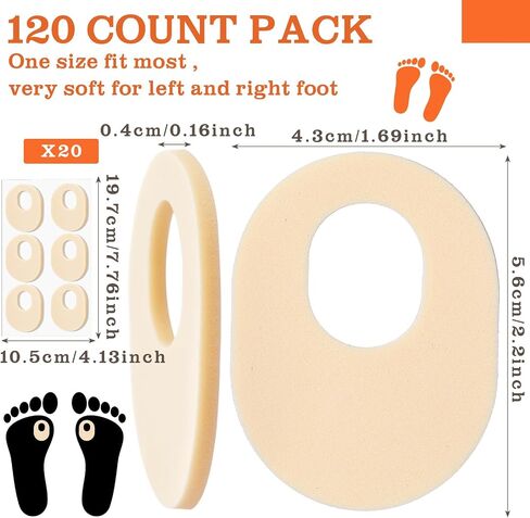 Nuanchu 36 Count Soft Foam Callus Cushions Oval Corn Cushion Pads Self Stick Adhesive Foot Care Cushions Waterproof Corn Protectors for Feet Women Men, Beige in Saudi Arabia
