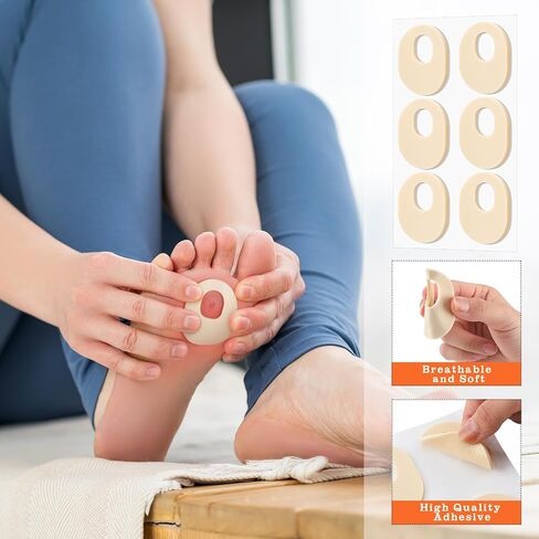 Nuanchu 36 Count Soft Foam Callus Cushions Oval Corn Cushion Pads Self Stick Adhesive Foot Care Cushions Waterproof Corn Protectors for Feet Women Men, Beige in Saudi Arabia