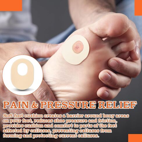 Nuanchu 36 Count Soft Foam Callus Cushions Oval Corn Cushion Pads Self Stick Adhesive Foot Care Cushions Waterproof Corn Protectors for Feet Women Men, Beige in Saudi Arabia