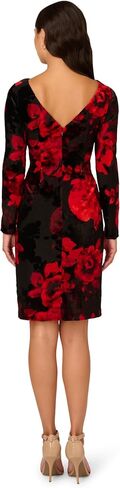 Adrianna Papell Women's Burnout Velvet Sheath Dress in Saudi Arabia