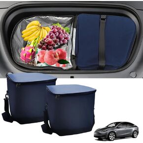 Tesla Model Y Water Proof Frunk Insulation Cooler Bag, Directly Fill Water Inside, Front Trunk Zipper Storage Pocket for Tesla Model Y Accessories (Set of 2)