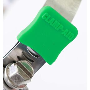 حماة خرطوم المشبك بواسطة Clamp-aid. لأشرطة عريضة 1/2 بوصة. عبوة من 20 قطعة. اللون: أخضر