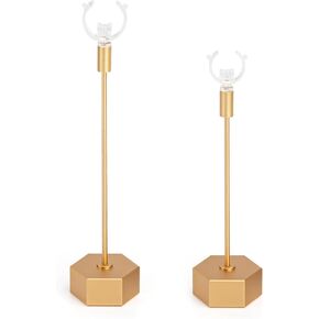 Metal Earring Stand T-bar Earring Display for Vendors, Small Jewelry Holder Organizer with Square Base for Ring Bracelet Photography and Showcase Decoration, Gold Height 5.11"