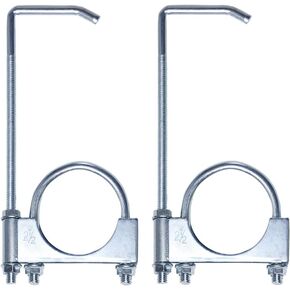 2 Pcs 2-1/2" Universal Exhaust Clamp with Hanger,Exhaust Hangers Fits 2-1/2" Exhaust Pipe