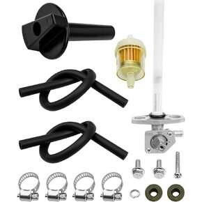 Fuel Petcock Valve With Lever Screw Fits for Honda Foreman Rubicon 500 Rancher 420 TRX420 Rancher 350 TRX350 FourTrax Foreman 400 Foreman 450 Recon 250 TRX250 Replace 16950-HN7-003 16950-HM7-003