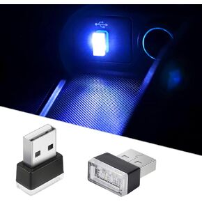 2Pcs USB LED Atmosphere Lights Mini Car Interior Accessories Ambient Lamp Universal, Mini USB LED Decoration Night Light, USB Night Light for All Car Interiors (Multicolor)