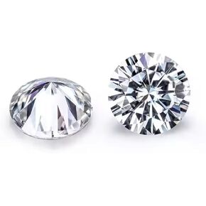 GJ GEM Moissanite Round Cut Loose Stones for Engagement Rings, Earrings, and Bracelets | Wedding & Valentine's Day Gifts | Elegant Gemstone for Jewelry Making | Sizes 5mm (0.5 ct) to 11mm (5.00 ct)
