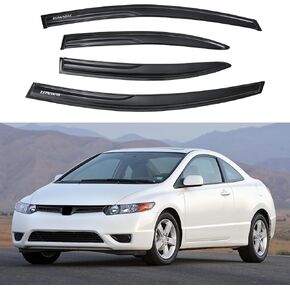Rain Guards Side Window Visor Vent Outside Mount, 4PCS Fits 2006 2007 2008 2009 2010 2011 Honda Civic 4-Door Sedan