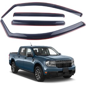 Smoke Black in-Channel Window Visor Window Deflectors Rain Guards Compatible with 2022-2024 Ford Maverick 4-Piece Set